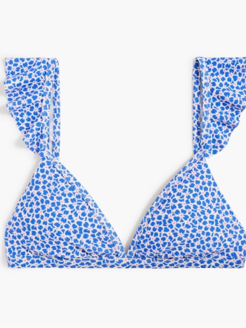 J Crew  Floral Ruffle Strap Bikini Top